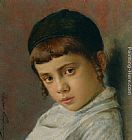 Portrait of a Young Boy with Peyot by Isidor Kaufmann